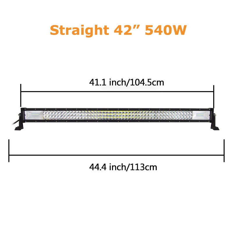 Curved/Straight 22 32 42 52inch 675W 540W Led Light Bar Driving Lights