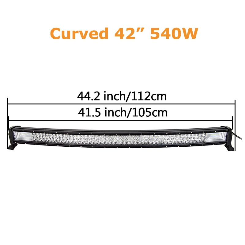 Curved/Straight 22 32 42 52inch 675W 540W Led Light Bar Driving Lights