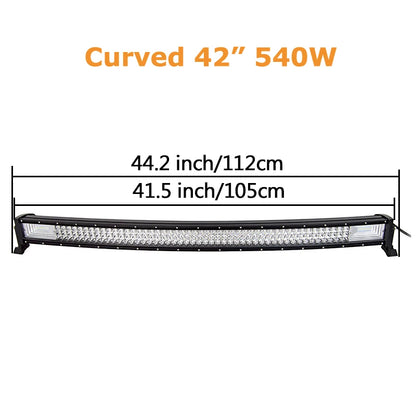 Curved/Straight 22 32 42 52inch 675W 540W Led Light Bar Driving Lights