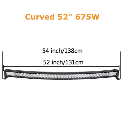 Curved/Straight 22 32 42 52inch 675W 540W Led Light Bar Driving Lights