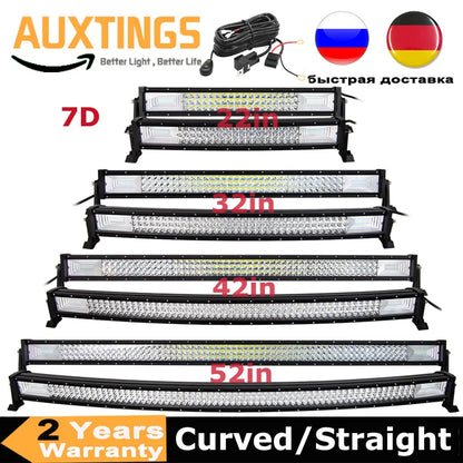 Curved/Straight 22 32 42 52inch 675W 540W Led Light Bar Driving Lights