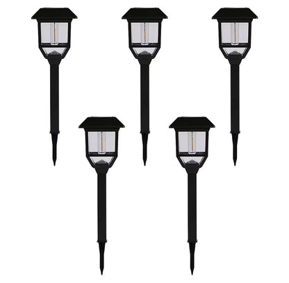 Berkley Jensen 5 Pack Solar LED Pathway Lights 15 Lumen- Graphite Black
