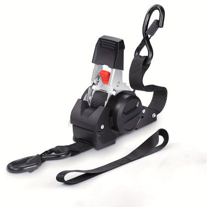 4PCS Retractable Ratchet Tie Down Straps – 10FT Heavy Duty Self-Retracting Cargo Straps for Truck, Trailer & Motorcycle