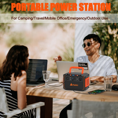 300W Portable Power Station Solar Generator w/ Foldable Solar Panel Camping Backup Power Supply