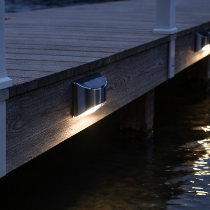 LED Dock & Deck Side Mount Lights - Solar Powered Light (2-Pack)