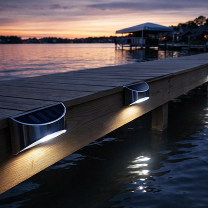 LED Dock & Deck Side Mount Lights - Solar Powered Light (2-Pack)