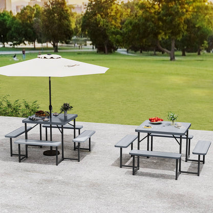 3-Piece Patio Bar Set Outdoor Grill Gazebo and 2 Folding Bar Stools