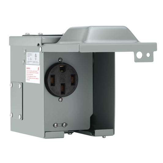 LENZ 50 Amp 125/250V NEMA 14-50 Power Outlet Box, Weatherproof Lockable Receptacle, ETL Safety Certified, for EVs RV Camper Trailer Home (NOT for Continuous Use)