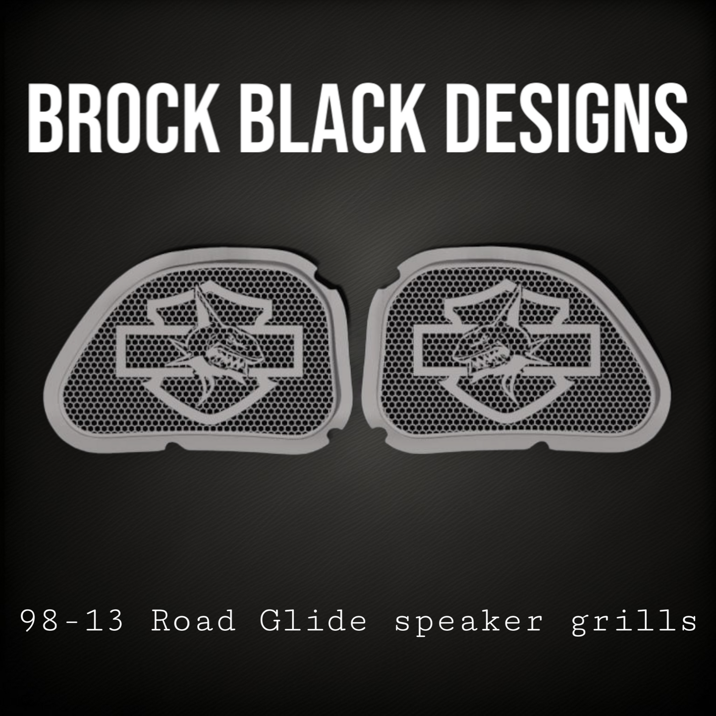 98-2024+ Road Glide 3D shark speakers grill covers set