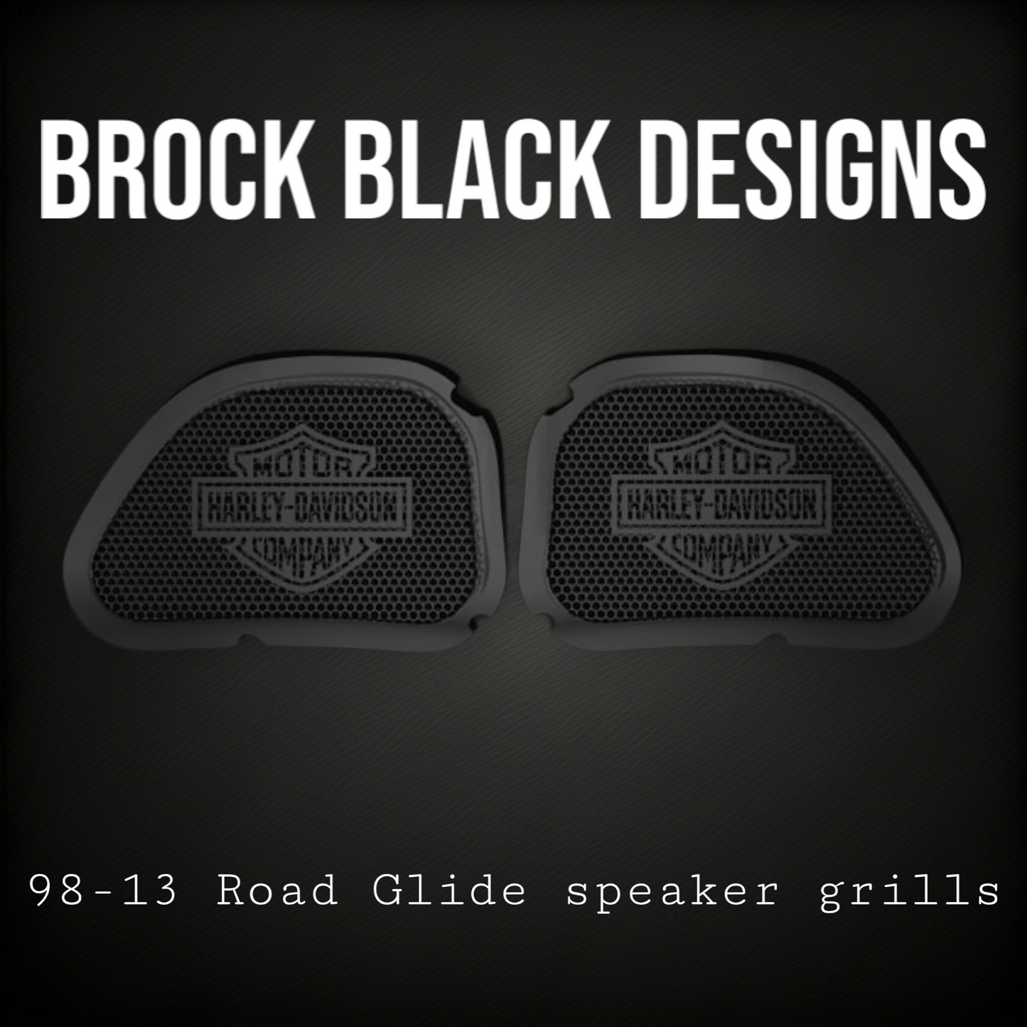98 to 2024+ Road Glide 3D shield speakers grill covers set