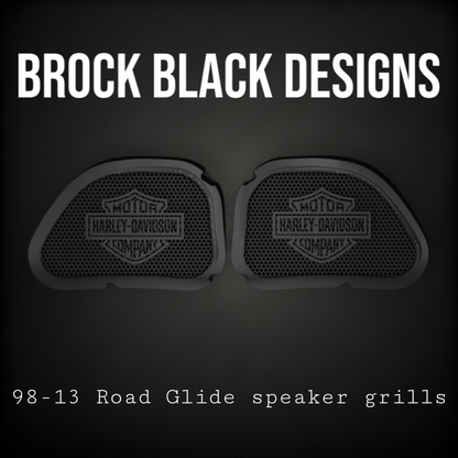 98 to 2024+ Road Glide 3D shield speakers grill covers set