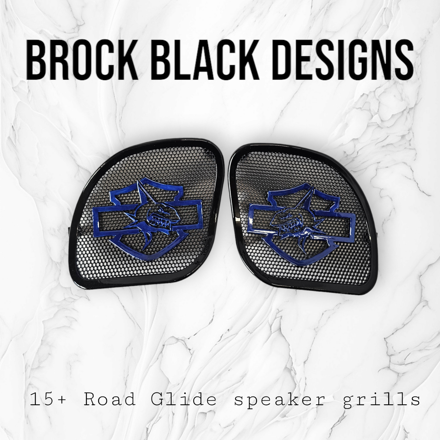 98-2024+ Road Glide 3D shark speakers grill covers set