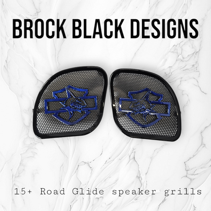 98-2024+ Road Glide 3D shark speakers grill covers set