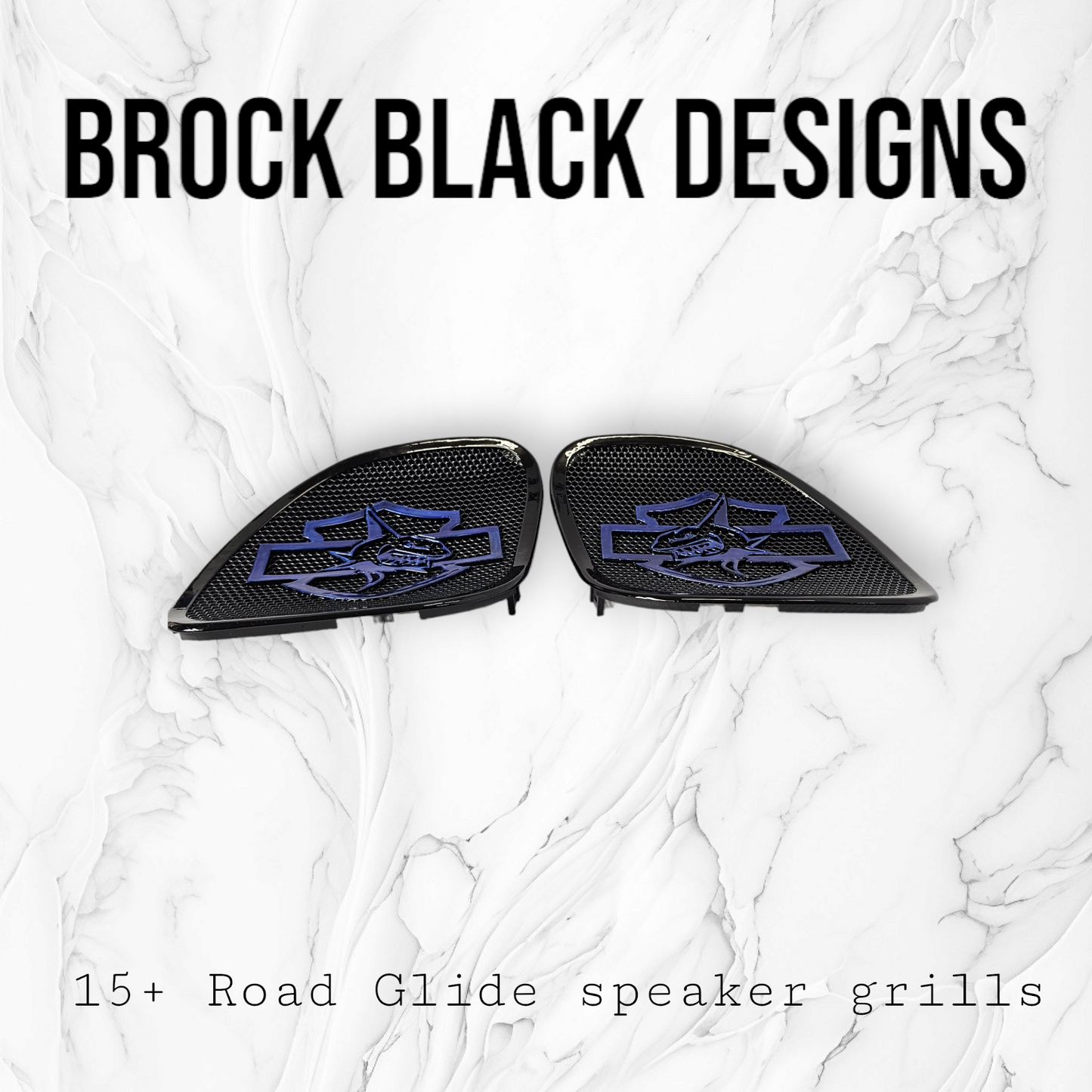 98-2024+ Road Glide 3D shark speakers grill covers set