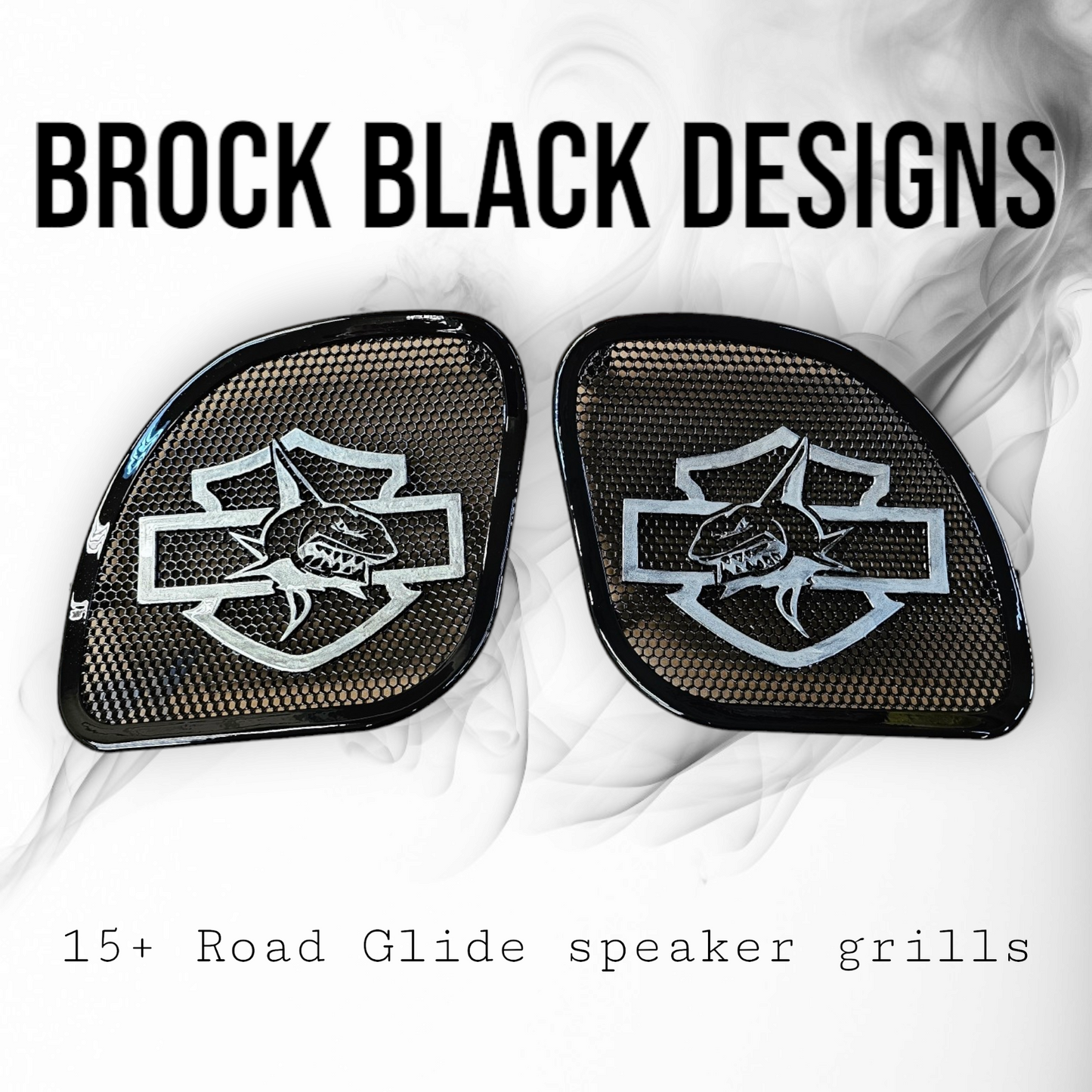 98-2024+ Road Glide 3D shark speakers grill covers set