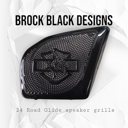 98-2024+ Road Glide 3D shark speakers grill covers set
