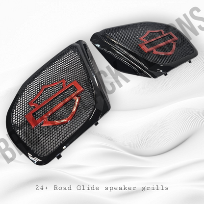 98 to 2024+ Road Glide 3D shield speakers grill covers set