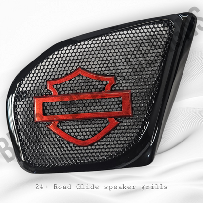 98 to 2024+ Road Glide 3D shield speakers grill covers set