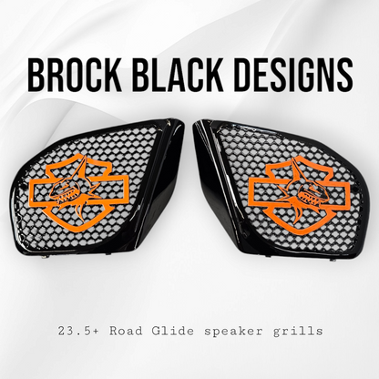 98-2024+ Road Glide 3D shark speakers grill covers set