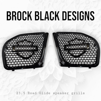 98 to 2024+ Road Glide 3D shield speakers grill covers set