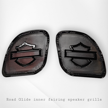 98 to 2024+ Road Glide 3D shield speakers grill covers set