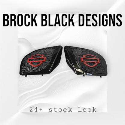 98 to 2024+ Road Glide 3D shield speakers grill covers set