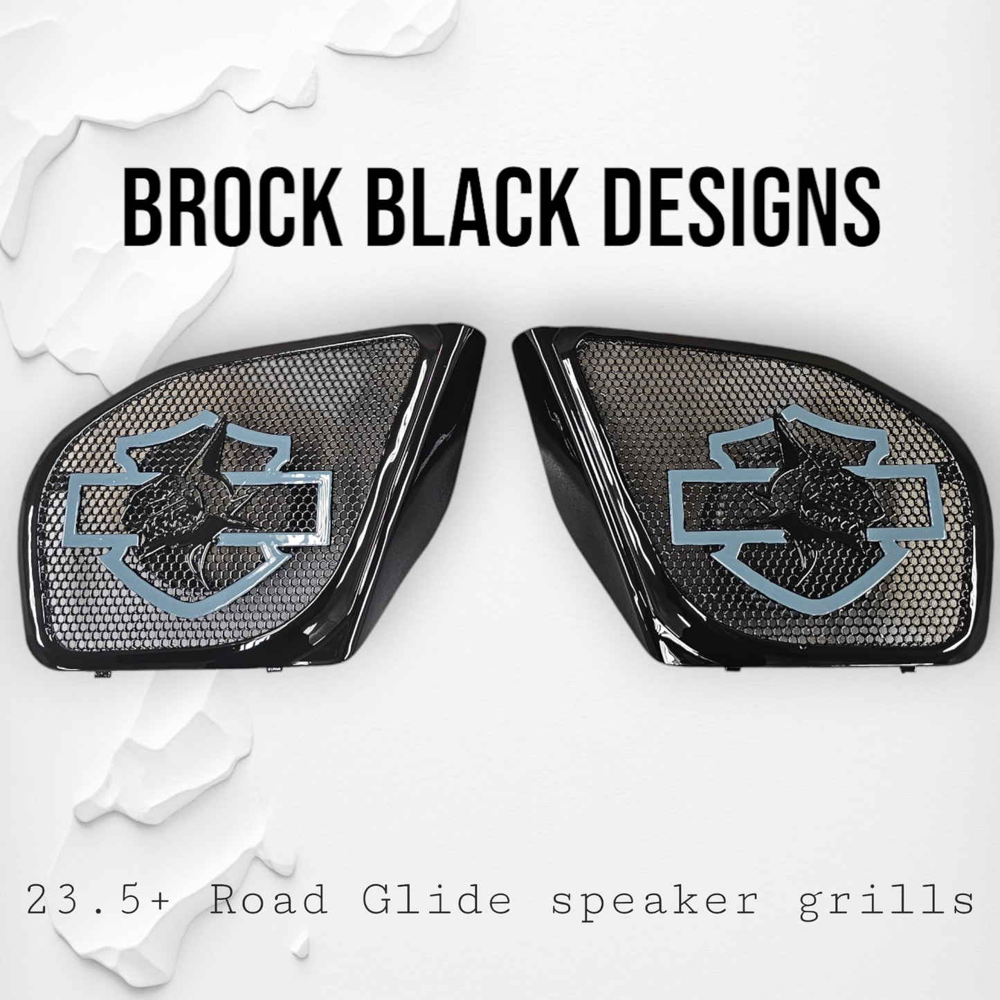 98-2024+ Road Glide 3D shark speakers grill covers set