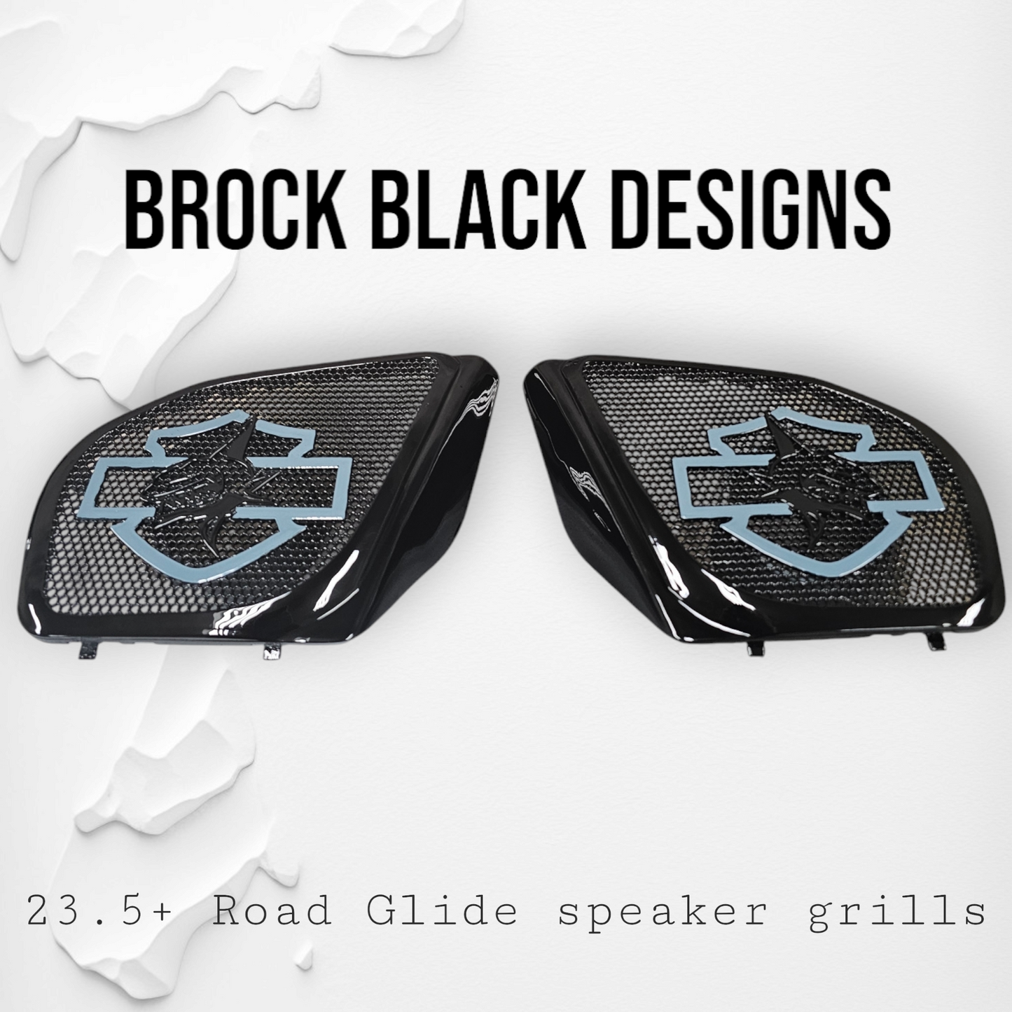 98-2024+ Road Glide 3D shark speakers grill covers set