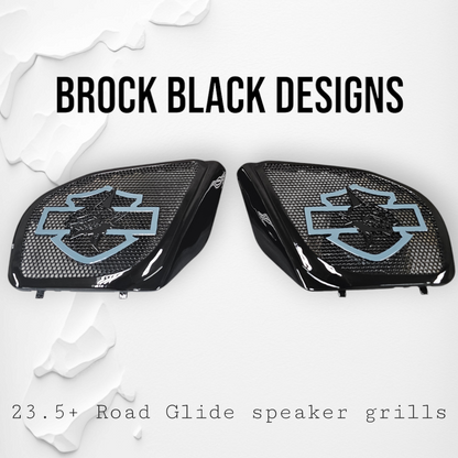 98-2024+ Road Glide 3D shark speakers grill covers set