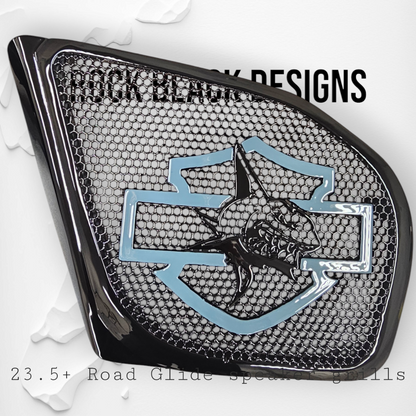 98-2024+ Road Glide 3D shark speakers grill covers set