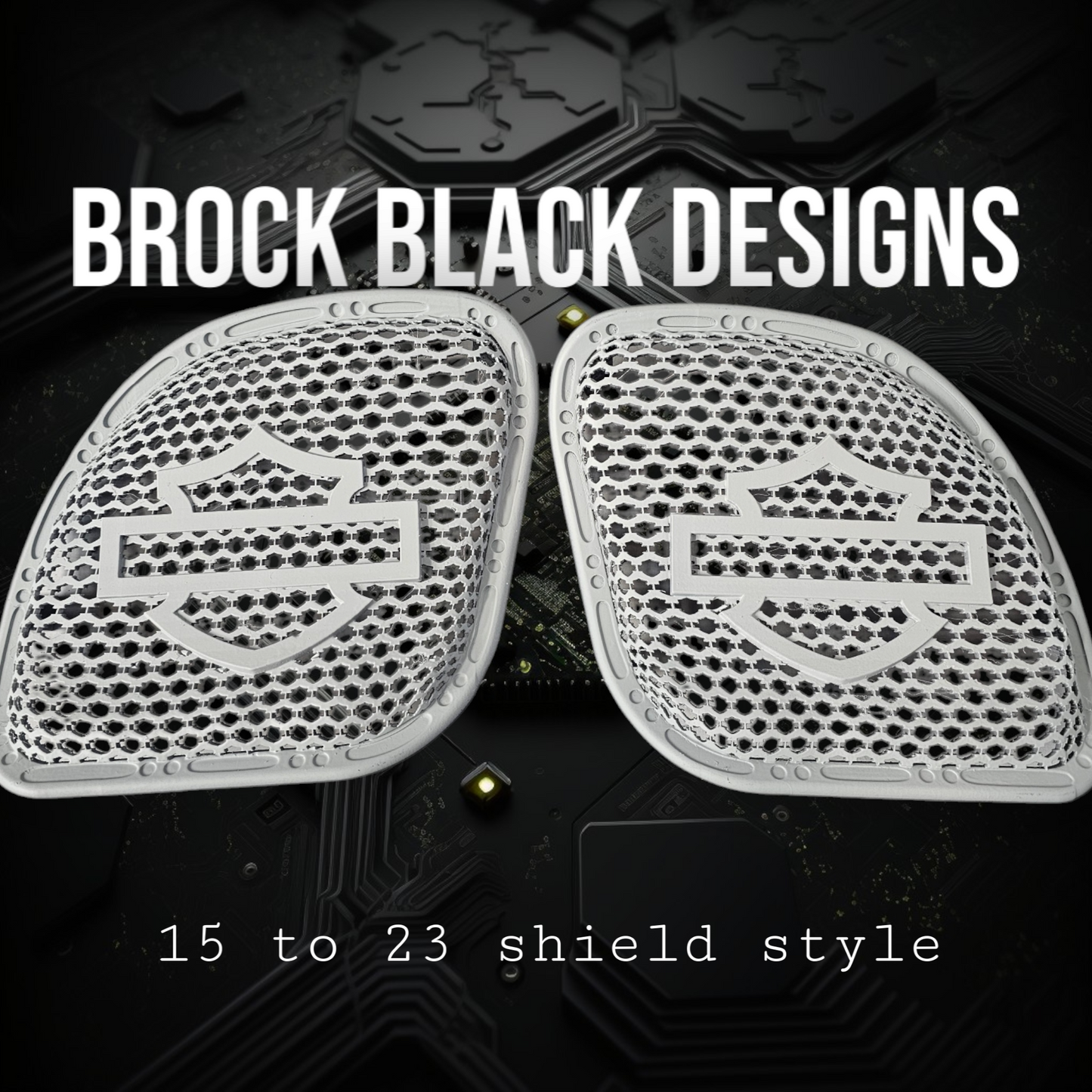 98 to 2024+ Road Glide 3D shield speakers grill covers set