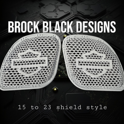 98 to 2024+ Road Glide 3D shield speakers grill covers set