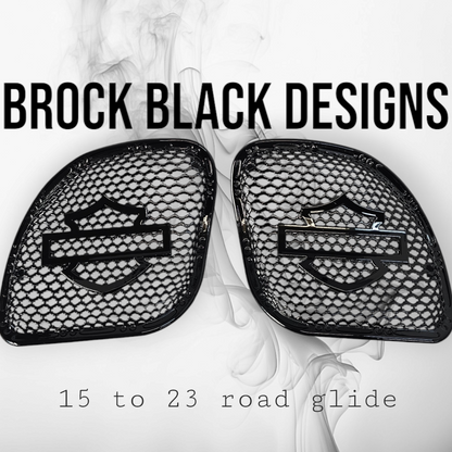 98 to 2024+ Road Glide 3D shield speakers grill covers set