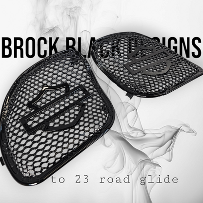 98 to 2024+ Road Glide 3D shield speakers grill covers set