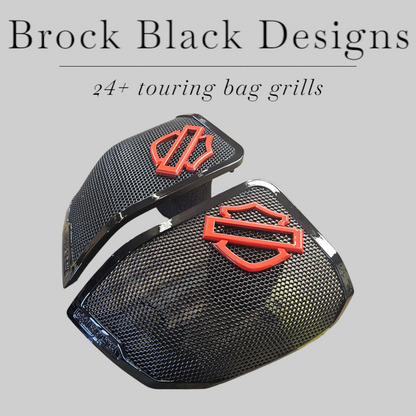 24+ Harley Davidson bag lid Speaker Grill Cover Guard shield theme