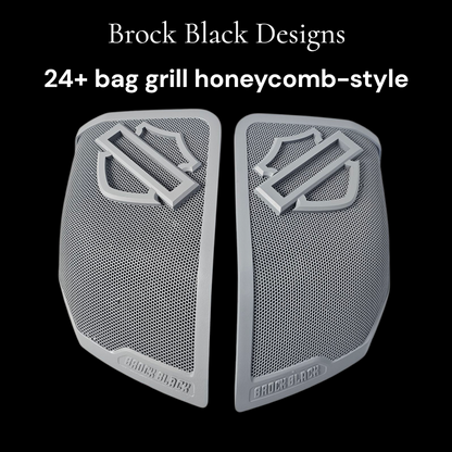 24+ Harley Davidson bag lid Speaker Grill Cover Guard shield theme