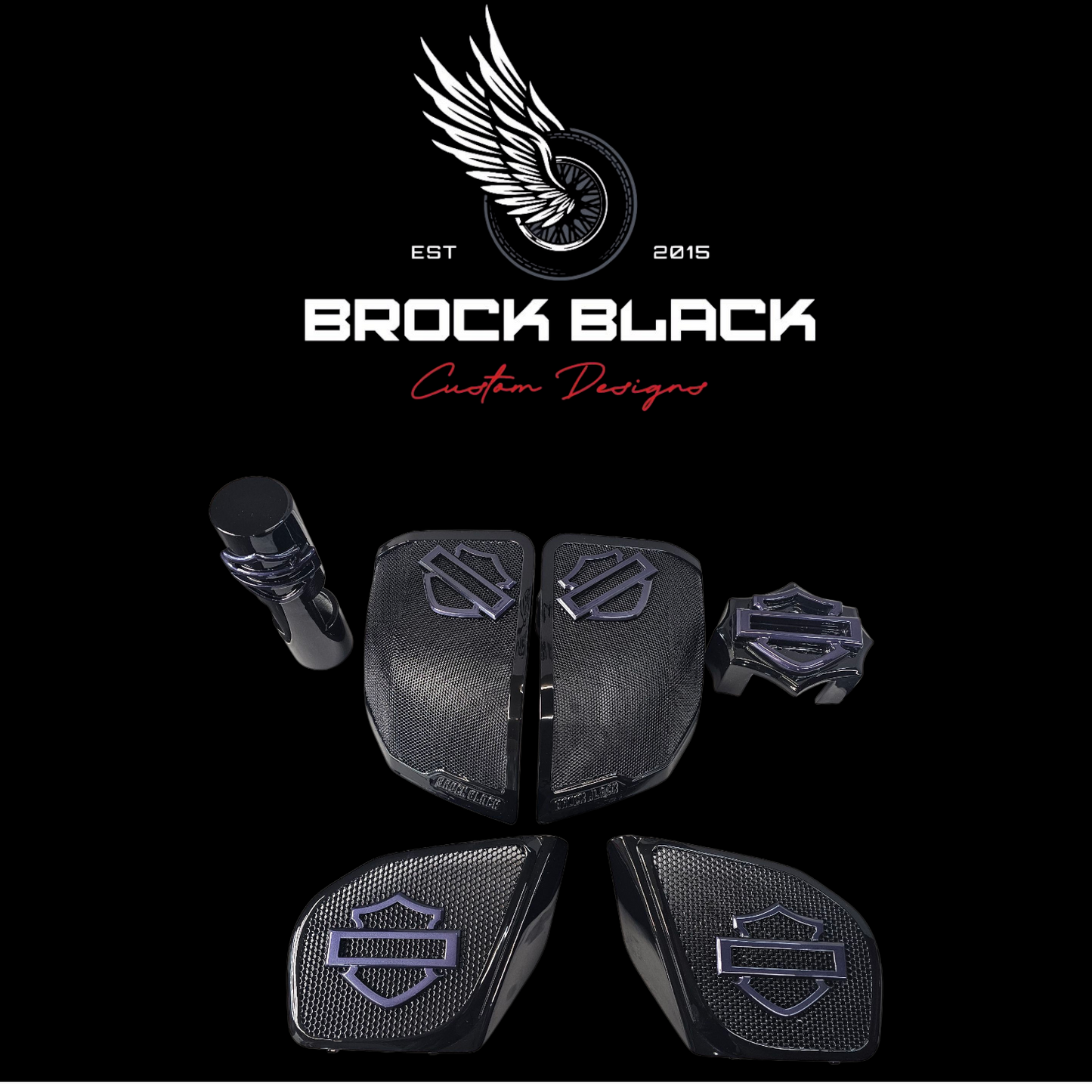 98 to 2024+ Road Glide 3D shield speakers grill covers set
