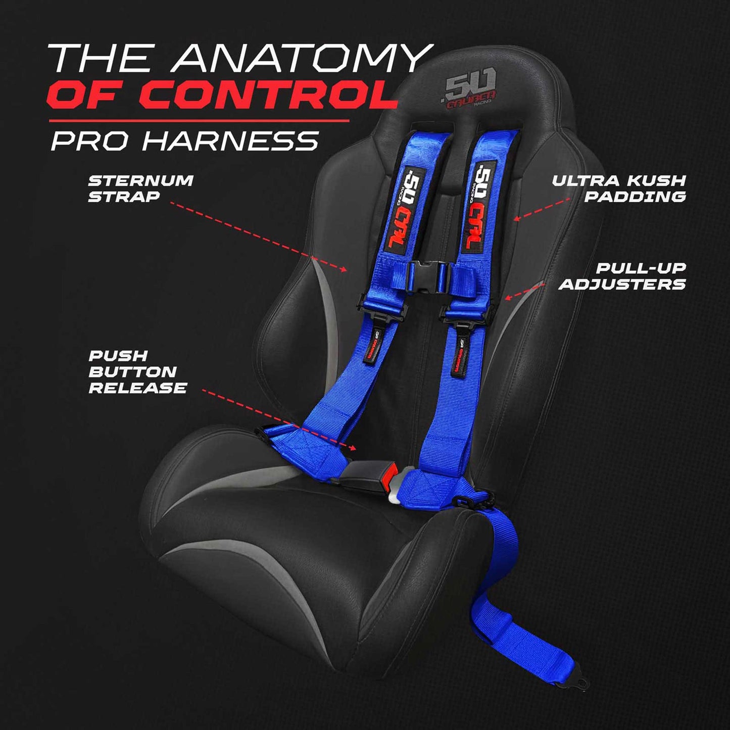 Pro Series 2" & 3" 4 point Harness with push button release