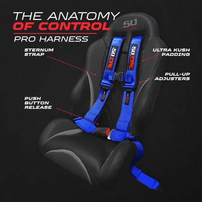 Pro Series 2" & 3" 4 point Harness with push button release