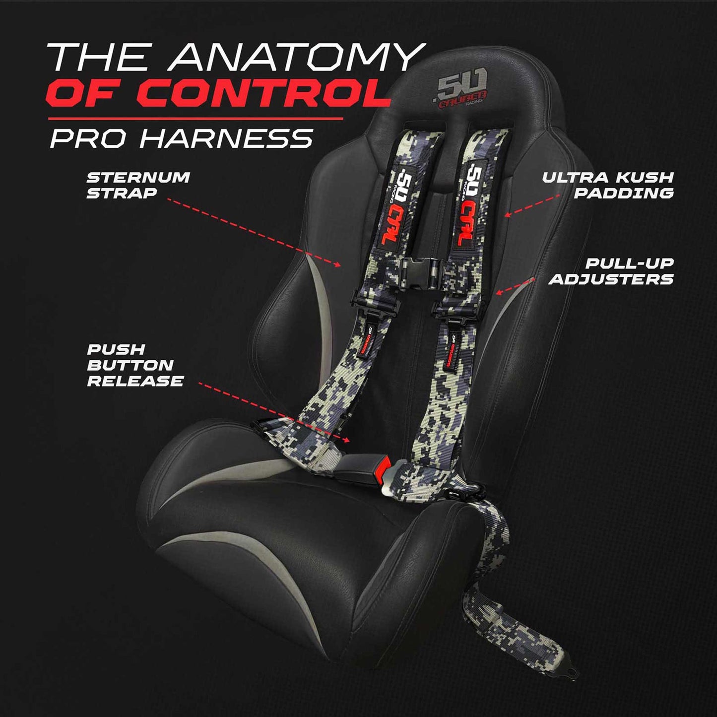 Pro Series 2" & 3" 4 point Harness with push button release