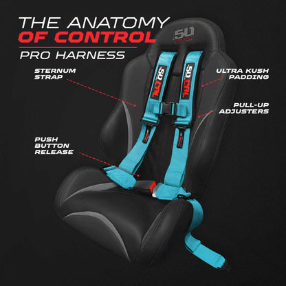 Pro Series 2" & 3" 4 point Harness with push button release