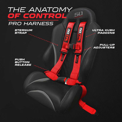 Pro Series 2" & 3" 4 point Harness with push button release