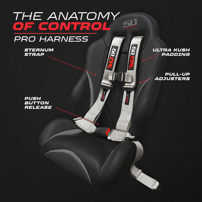 Pro Series 2" & 3" 4 point Harness with push button release