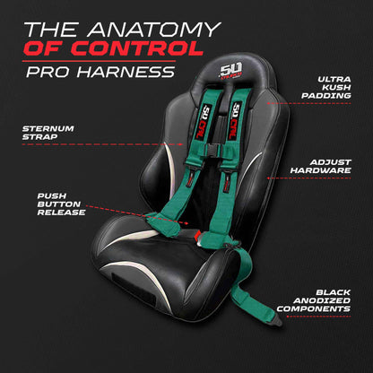 Pro Series 2" & 3" 4 point Harness with push button release