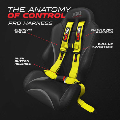 Pro Series 2" & 3" 4 point Harness with push button release