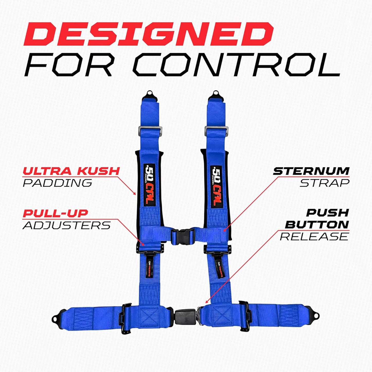 Pro Series 2" & 3" 4 point Harness with push button release