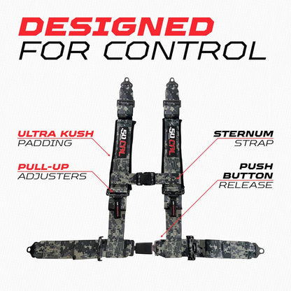 Pro Series 2" & 3" 4 point Harness with push button release