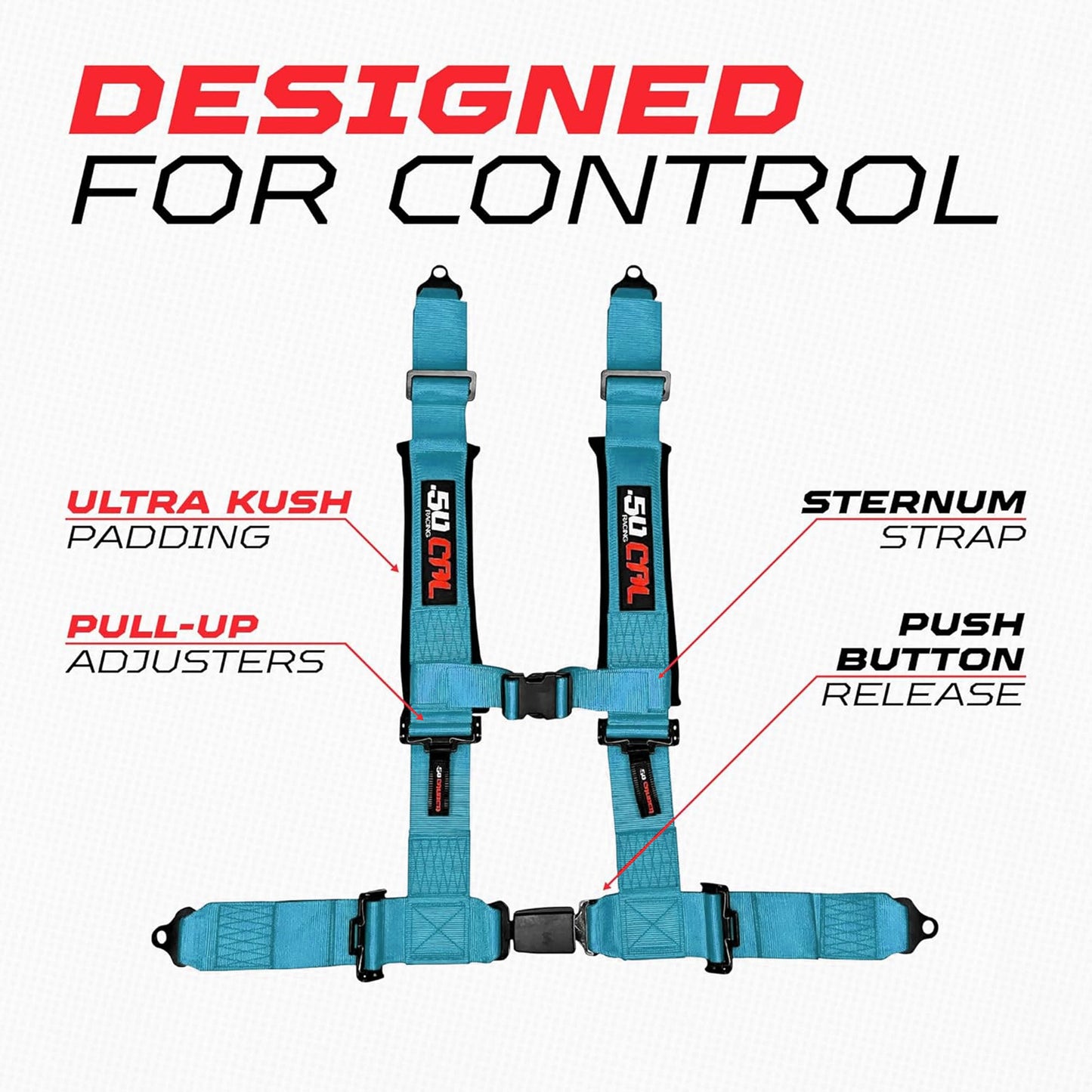 Pro Series 2" & 3" 4 point Harness with push button release