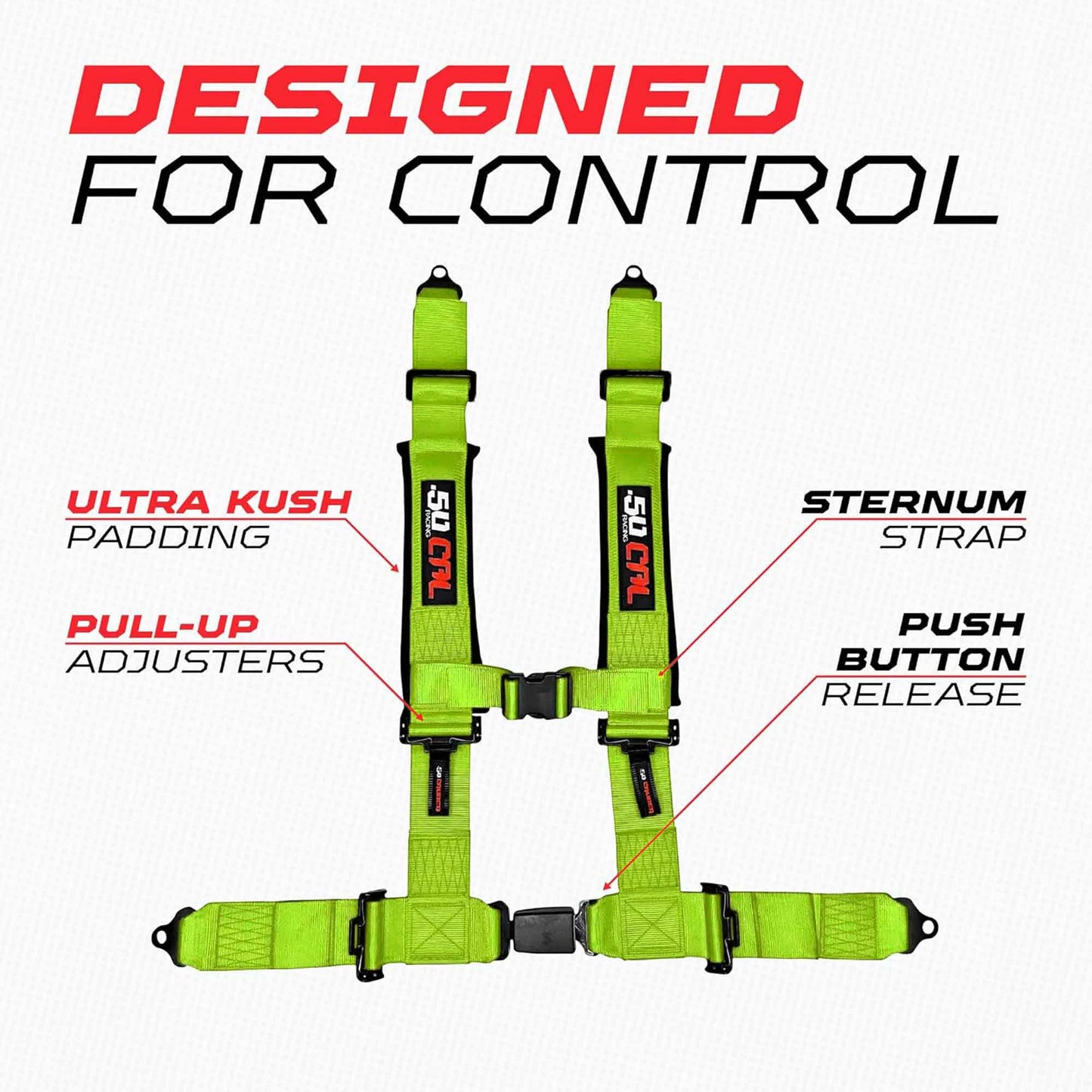 Pro Series 2" & 3" 4 point Harness with push button release
