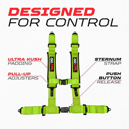 Pro Series 2" & 3" 4 point Harness with push button release